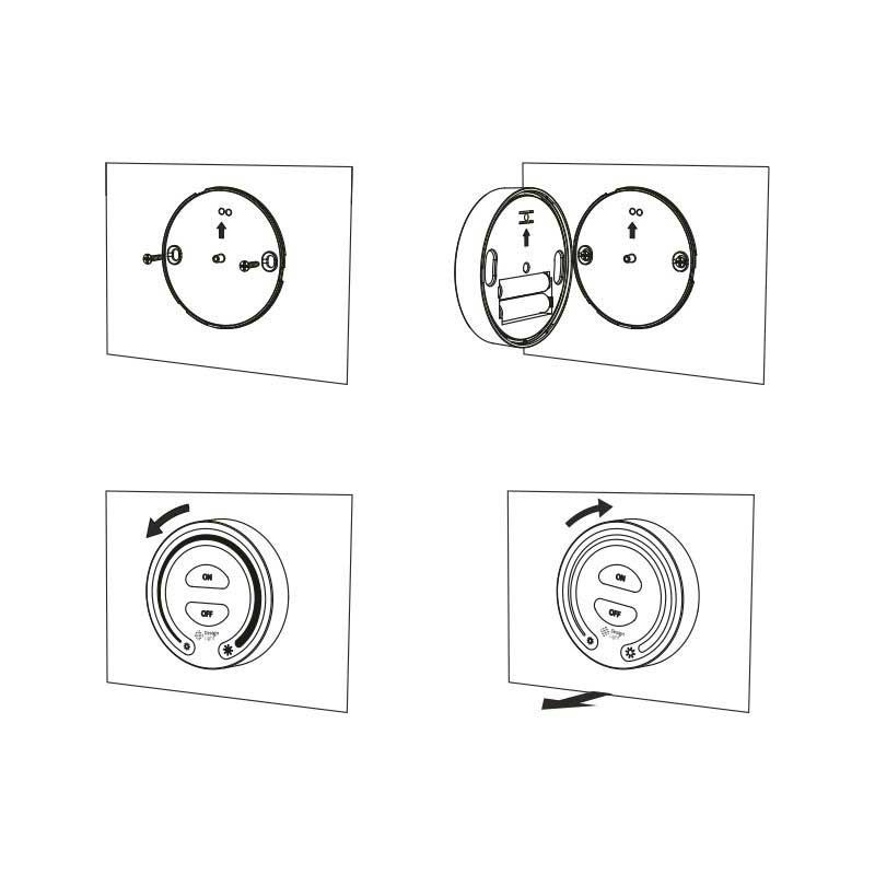 LED-dimmer fjärrkontroll rund ritning LED-dimmer fjärrkontroll rund ritning
