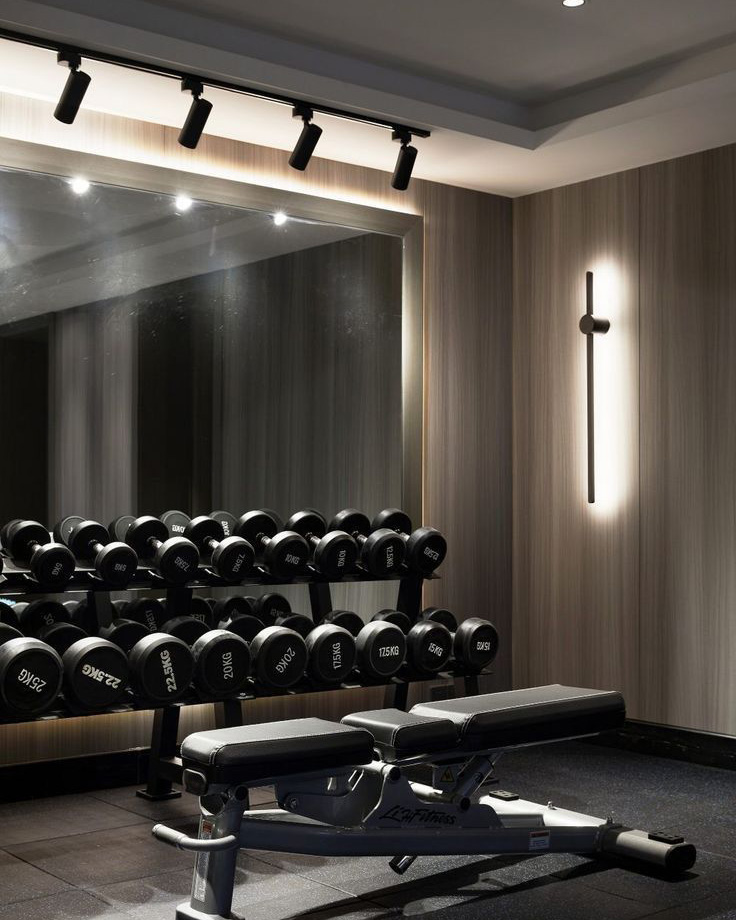 spotlights arbetsbelysning i gym