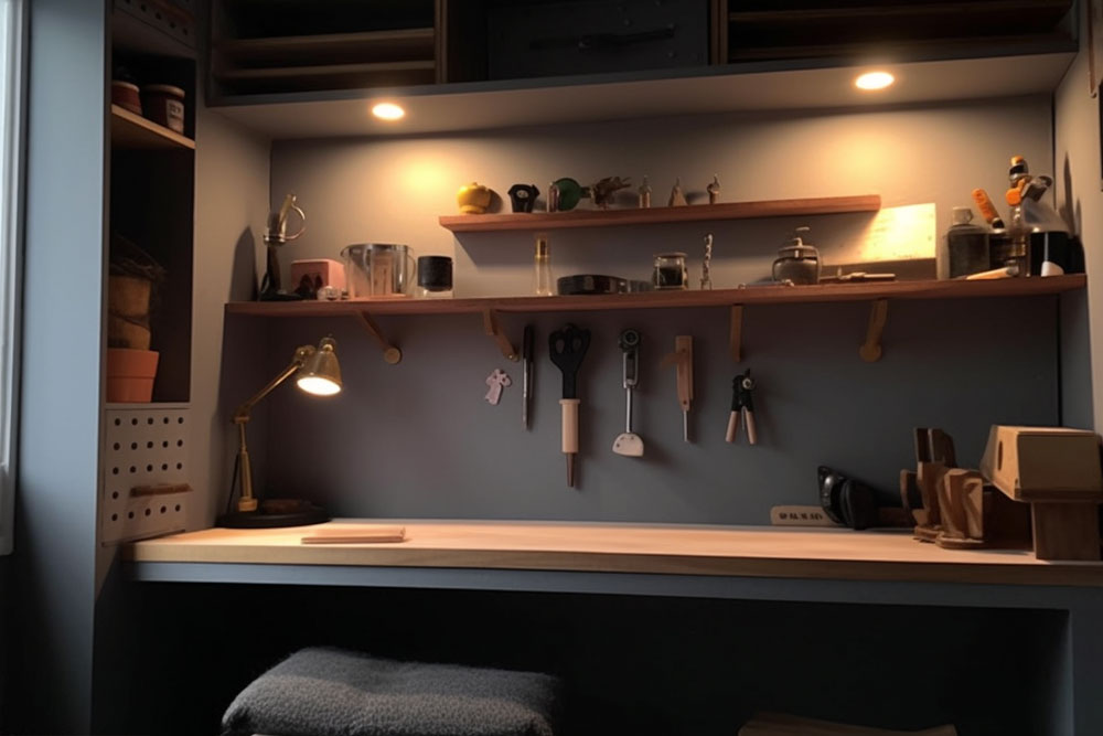 Små infällda spottar garage