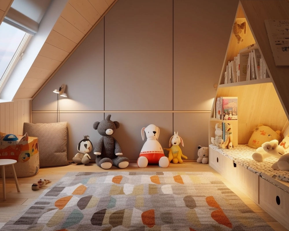 Lekrum / Barnrum med kreativ ljussättning