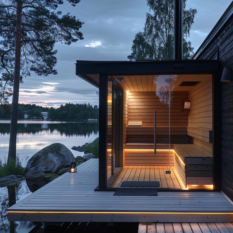 Mysig bastu belysning sauna